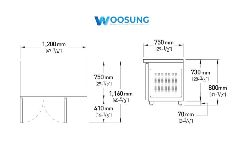 Bản vẽ bàn đông Grand Woosung GU-48F