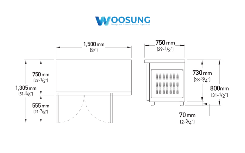 Bản vẽ bàn đông Grand GU-60F