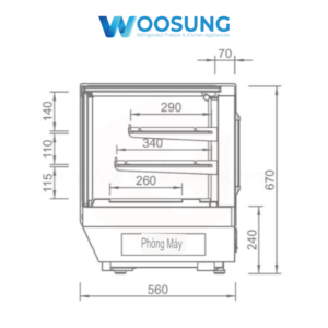 Bản vẽ tủ bánh để bàn Grand Woosung