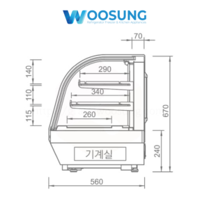 Tủ bánh kính cong Grand Woosung Hình 1